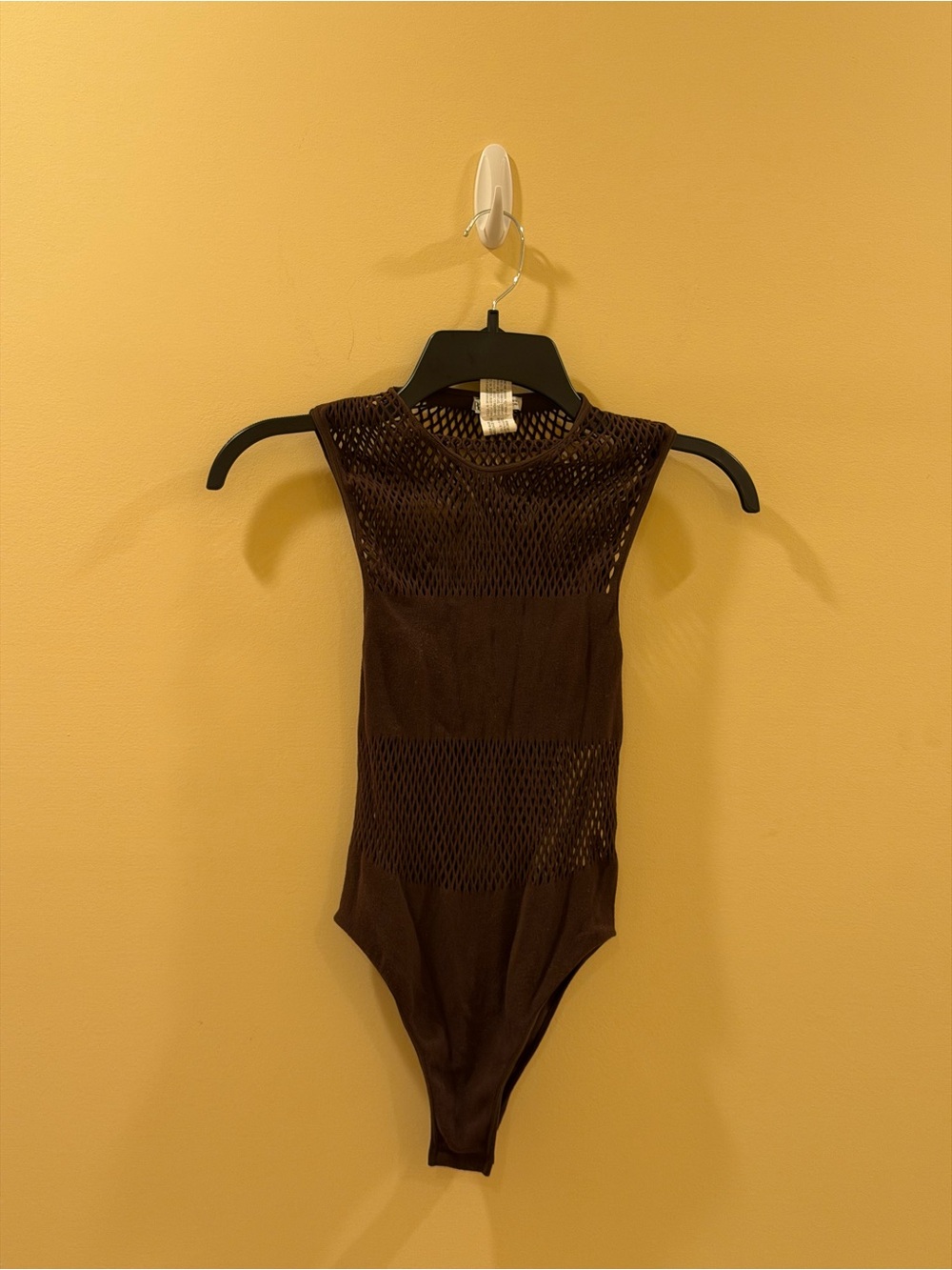 Sheer Mesh Bodysuit in Brown